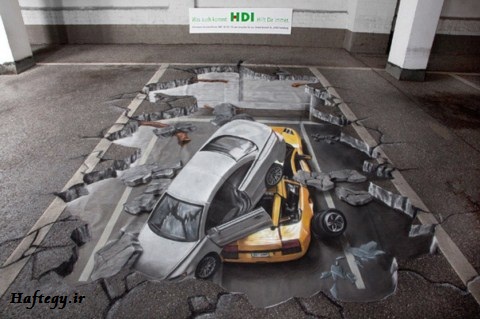 نقاشی های باور نکردنی سه بعدی روی جاده و دیوار!!